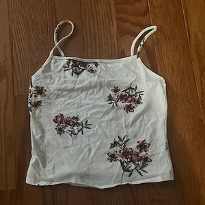 floral cropped shirt from garage. size xs.